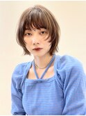 顔回りレイヤー/ツヤ感/無造作/マッシュウルフ/自由が丘
