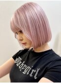 20代30代ブリーチ透明感カラーシアーピンク