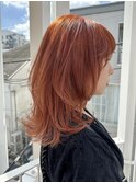 オレンジ  × レイヤーカット