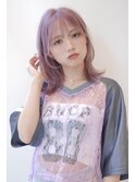 顔まわりレイヤー/ウルフ/ペールピンクベージュ 10代20代30代