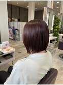 ストレートボブ×カシスブラウン