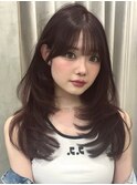 #73/韓国/韓国風/レイヤーカット/後れ毛/くびれヘア/前髪/原宿