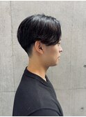 かき上げヘア　ニュアンスマッシュ　センターパート　ビジネス