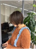 ハイライトボブ40代50代グレイカラー白髪染め白髪ぼかし