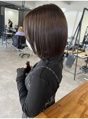 艶ショコラブラウン×まとまるストレートボブ