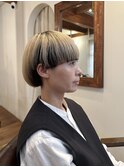 マッシュボブショートアンブレラカラーハイトーン白髪ぼかし