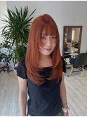 オレンジ×レイヤーカット