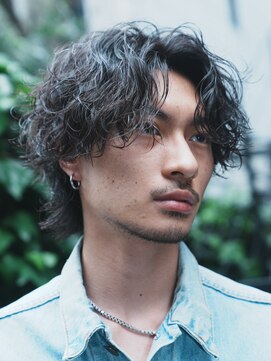 フィフス 大分(fifth) 大分シャドウパーマメンズカットラウンドマッシュセンターパート