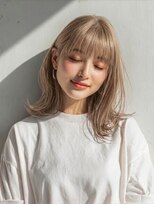 アトラスサロン 札幌大通り(Atras.salon)&nbsp;ミルクティーベージュの髪質改善レイヤーミディアム