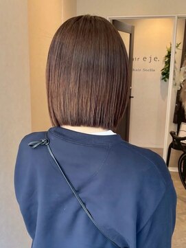 ロッカヘアエジェ(ROCCA hair eje.) 上品ストレートラインボブ暗めカラー
