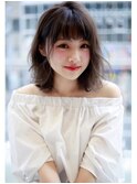 ★グレージュカラー小顔ミディアム