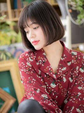 カバーヘアアンドスパ ブリス 浦和(COVER HAIR&SPA bliss) 黒髪艶ダークカラー小顔大人かわいいボブg浦和20代30代40代