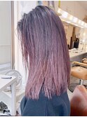 グラデーション　ピンクグレージュ　バレイヤージュ