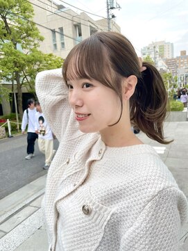 ノラ ヘアーサロン(NORA HAIR SALON) ナチュラル小顔前髪あり後れ毛サイドバング結べるボブくびれヘア