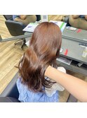 ブリーチなしオレンジブラウン！