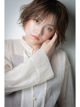 モッズヘア 上尾西口店(mod's hair) ミルクティーアッシュ伸ばしかけショートボブv上尾20代30代40代