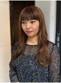 【大前晴奈】黄味を抑えたミルクティーベージュ×前髪ローライト