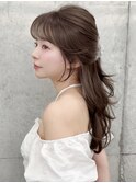 結んでも可愛い前髪顔周りカットレイヤーカットショコラブラウン
