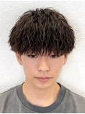 マッシュショート2ブロック刈り上げ波巻きツイストスパイラル