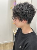 【モリオ松戸 藤原】ショート 黒髪パーマ
