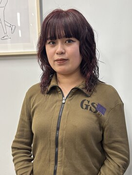 ヘアー アイス 御器所本店(HAIR ICI) 大人可愛いミディアムパーマレッドカラー