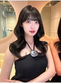 韓国ヘア レイヤーカット ミディアムレイヤー 縮毛矯正