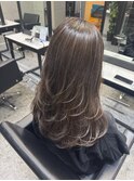 ダブルカラーケアブリーチハイライトベージュバレイヤージュ