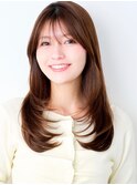 レイヤーカット ダークグレー 大人ガーリー 似合わせカット 韓国