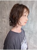 大人の透け感パーマ