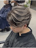 夏に差がつくシルバーバレイヤージュセンターパート