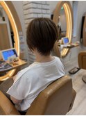 大人可愛い大人ショート美人くすみカラーグレーベージュ