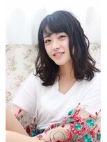 ネオリーブクレア 綱島店(Neolive Krea)&nbsp;黒髪ゆるふわ外ハネロブ☆暗髪でも重く見えないロングボブ♪