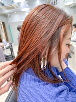 テトヘアー(teto hair) オレンジベージュ、グラデーションカラー、禰豆子カラー