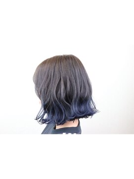 ニコ ヘアリラクゼーション(Nico hair relaxation) 大人ニュアンスボブ毛先カラー寒色透明感カラーフラッフィーボブ