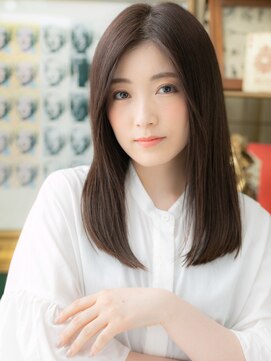 カバーヘア ブリス 志木南口駅前店(COVER HAIR bliss) 大人かわいいセンターパートバレイヤージュa志木20代30代40代