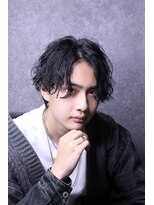 メンズサロン ゴールド 名古屋(GOALD)&nbsp;センターパートツイストスパイラル波打スパイラルセンターパート