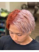 ツートーン×刈り上げマッシュ