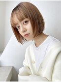 シンプルボブ_グレージュカラーボブウルフココアベージュ_38810