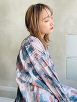 メーヴェ(Mowen)&nbsp;mowen×外ハネミディアム×ラフウェーブ×モカベージュ