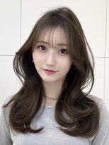 ノイズオオサカ 梅田店(NOISM OSAKA)&nbsp;小顔外ハネミディアムアッシュ20代30代40代くびれミディ韓国ヘア