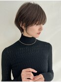 前髪あり耳掛け丸みくびれショートボブ20代30代40代50代(蘭)