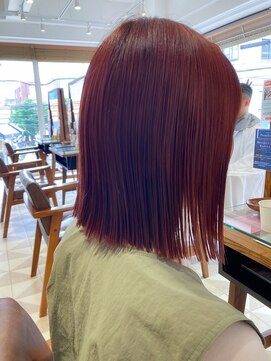 バブ バイネオリーブ(Bab by neolive) ジューシーオレンジ×ボブ♪切りっぱなしボブ デザインカラー 夏