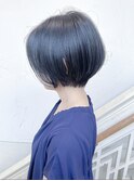 【morio成増 セリザワ】丸みショートボブ ハイライト ネイビー