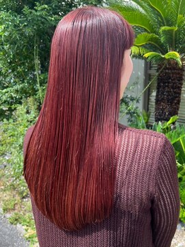 ナカオコアフュール(NAKAO COIFFURE) レッドカラー 髪質改善 ダメージレスカラー 艶感ロング