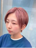 丸みショート×ピンク