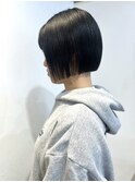 【吉田江梨】アゴラインボブカット縮毛矯正ストレートパーマ前髪