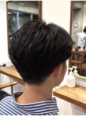 刈り上げセンターパート/メンズカット