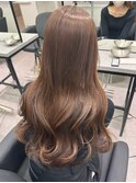 韓国 くびれロング レイヤー ワンホンヘア 小顔前髪