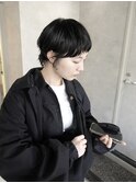 アプリコットオレンジ/くびれヘア/ウェーブショート［新潟］
