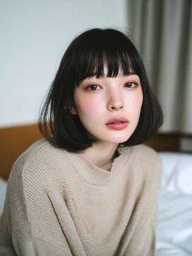 トクテ 高円寺(tokute) くびレイヤーエモージュ前髪モテベージュレイヤーミディ/高円寺